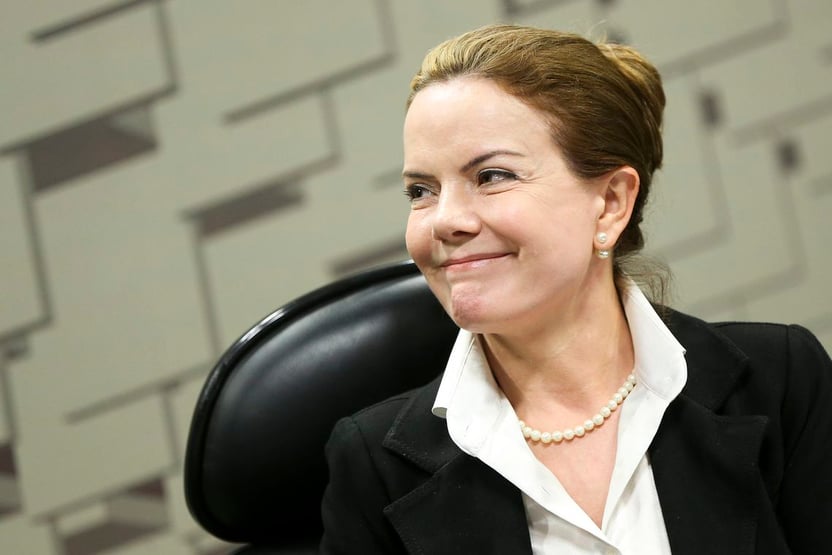 Gleisi e Haddad com Lula