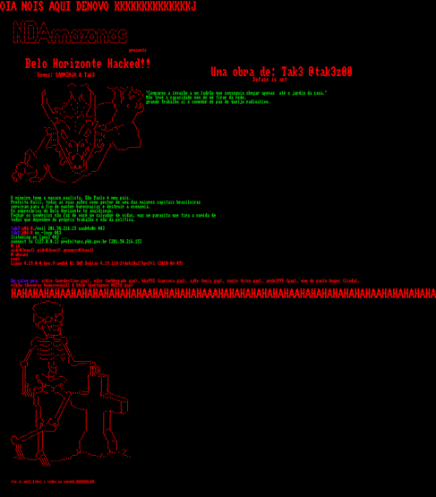 Site da prefeitura de Belo Horizonte é hackeado
