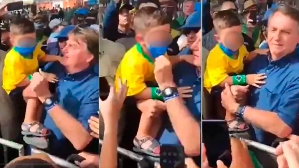Bolsonaro tira máscara de criança no Rio Grande do Norte