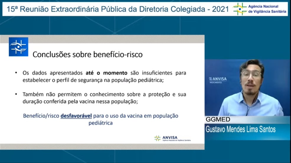 Gerente de Medicamentos da Anvisa não recomenda autorização da Coronavac para crianças