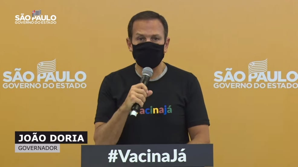Doria: SP recebeu 234 mil doses da vacina da Pfizer para crianças