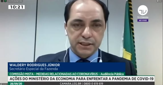 Gasto com pandemia chegou a R$ 607 bilhões, diz Waldery