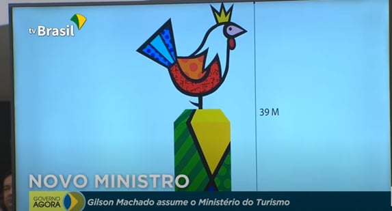 Marco do governo Bolsonaro é escultura do Romero Britto