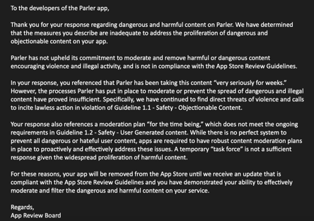 Apple exclui Parler de sua loja
