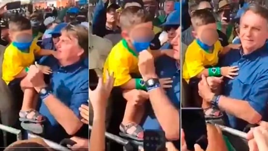 Bolsonaro tira máscara de criança no Rio Grande do Norte
