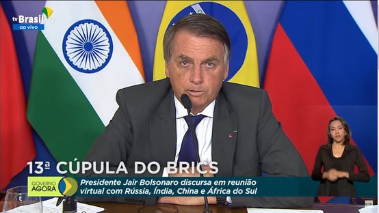 Em reunião do Brics, Bolsonaro exalta parceria com a China durante a pandemia