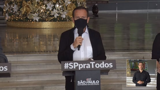 Doria: SP dispensa uso de máscaras ao ar livre a partir de 11 de dezembro