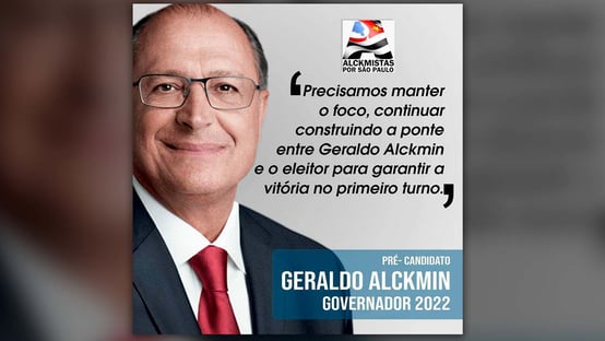 PSD divulga propaganda de Alckmin como candidato ao governo de SP
