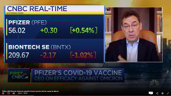 CEO da Pfizer diz que nova vacina contra a Ômicron fica pronta em março