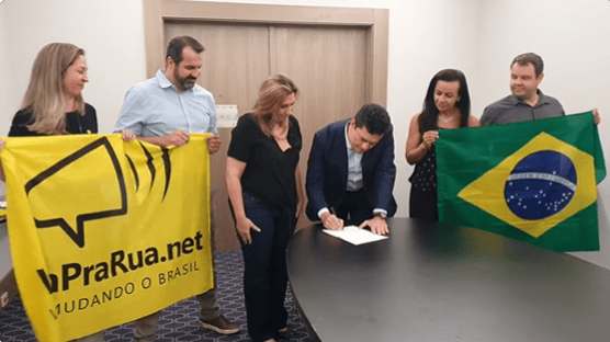 Com Vem Pra Rua, Moro reafirma compromisso de não disputar reeleição