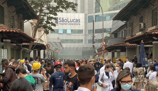 Incêndio atinge Hospital São Lucas, em Copacabana; assista