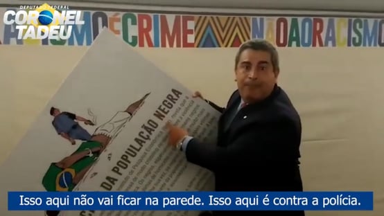 Conselho de Ética aprova processo contra Coronel Tadeu por quebrar placa sobre racismo