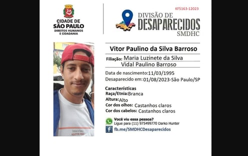 Você pode ajudar a encontrar Vitor, um dos desaparecidos do Brasil