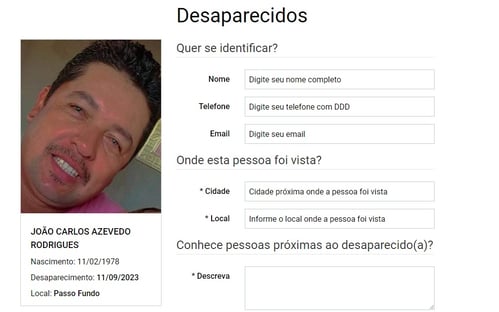 Você pode ajudar a encontrar João Carlos, um dos desaparecidos do Brasil
