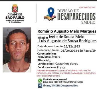 Você pode ajudar a encontrar Romário, um dos desaparecidos do Brasil