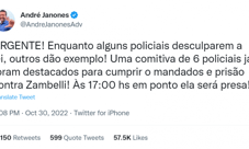 Fake: mandado de prisão contra Zambelli já foi expedido