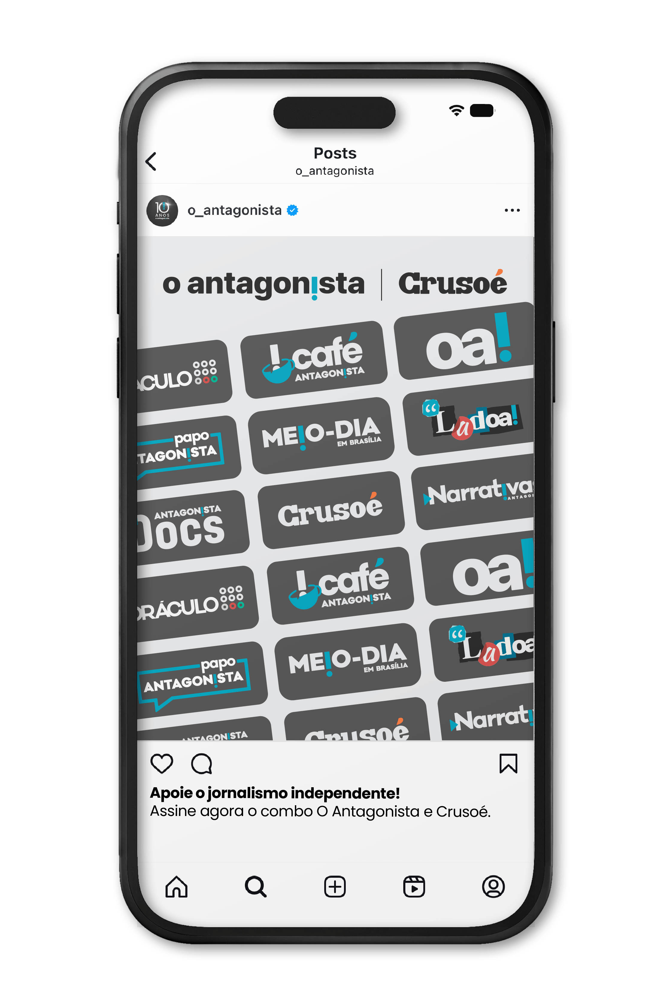 Demonstração navegação O Antagonista