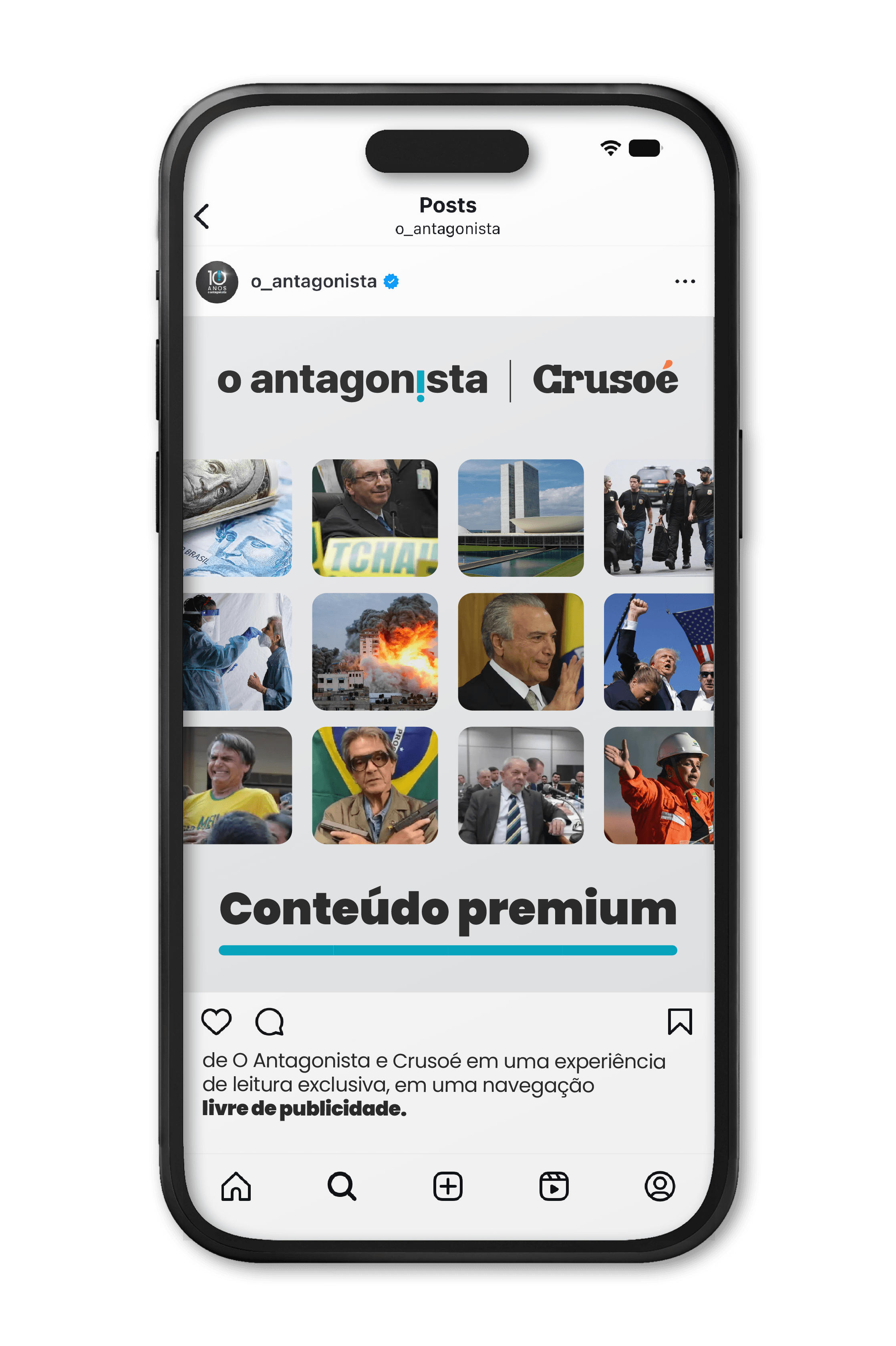 Demonstração navegação O Antagonista
