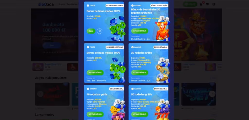 Slottica apostas – Revisão completa do site para apostadores do Brasil