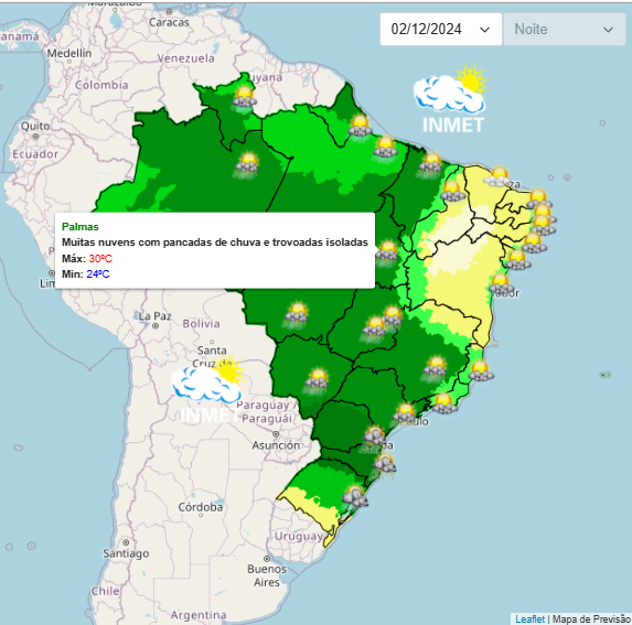 Previsão do tempo para o mês de Dezembro