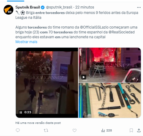 Vídeo: Briga de torcidas em Roma acaba com torcedores esfaqueados