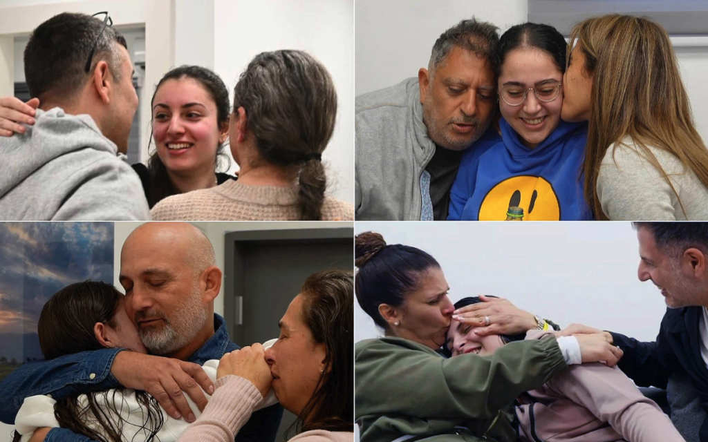 Reféns libertadas pelo Hamas se reúnem com família após 477 dias