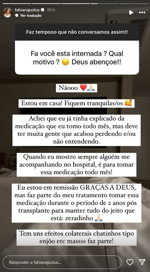 fabiana justus tratamento