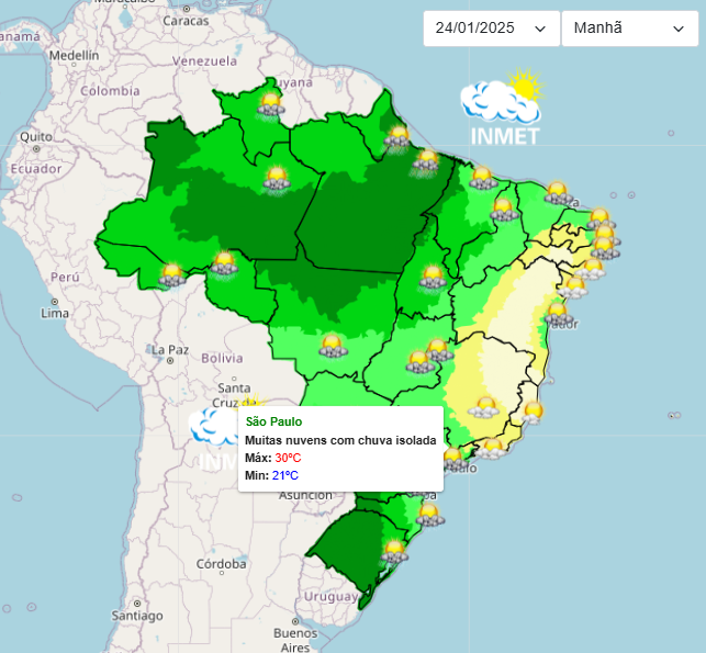 Previsão do tempo: São terá céu nublado e calor nesta 6°feira