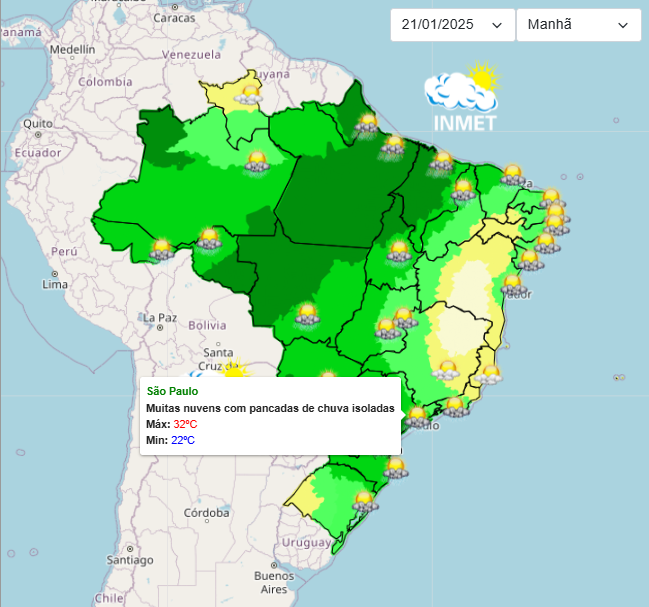 Previsão do tempo em São Paulo: Sol, nuvens e chuvas isoladas
