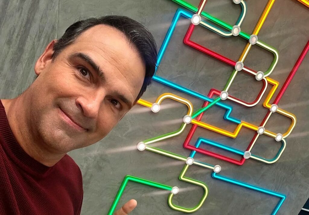 Tadeu Schmidt comemora aniversário da esposa