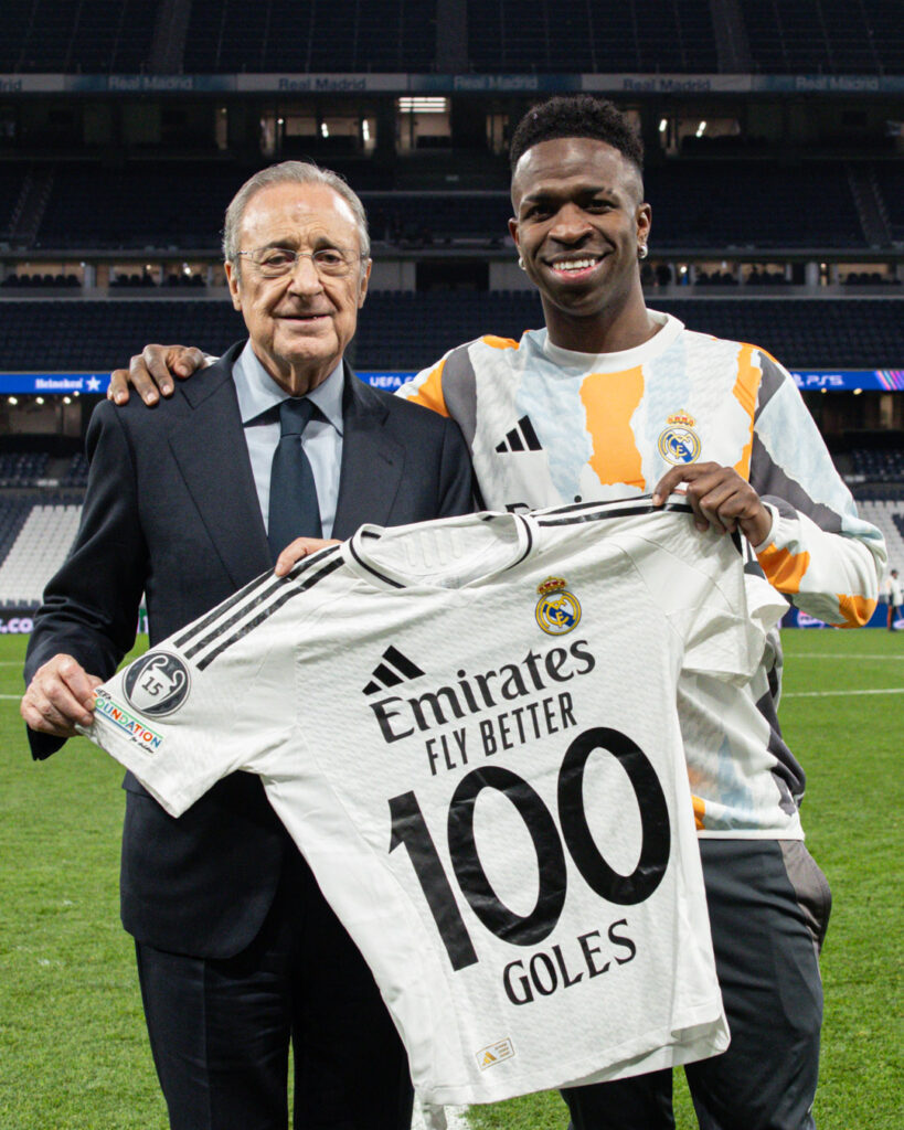 Vinicius Jr chega ao seu 100° gol pelo Real Madrid e iguala o Fenômeno