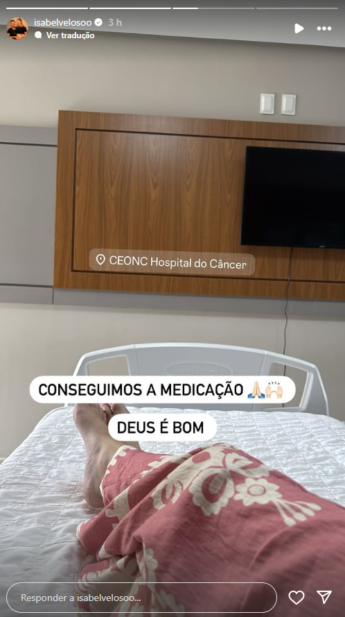Isabel Veloso comemora início de novo tratamento
