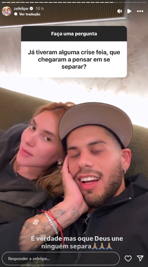 Zé Felipe e Virginia Fonseca revelam crise no casamento