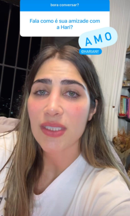 Hariany é exaltada como cunhada após término de João Guilherme