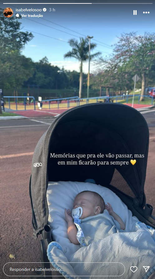 Isabel Veloso publica novo registro do filho