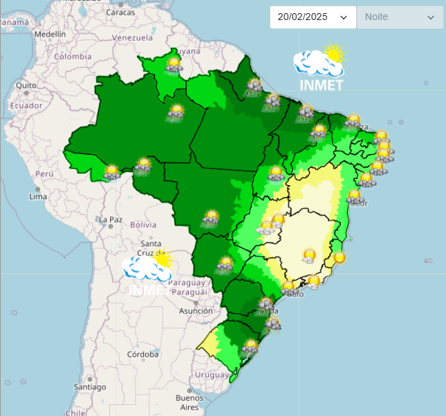 Previsão de chuvas para os próximos 10 dias no Brasil