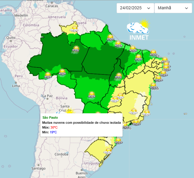 Previsão do Tempo de São Paulo para última semana de fevereiro