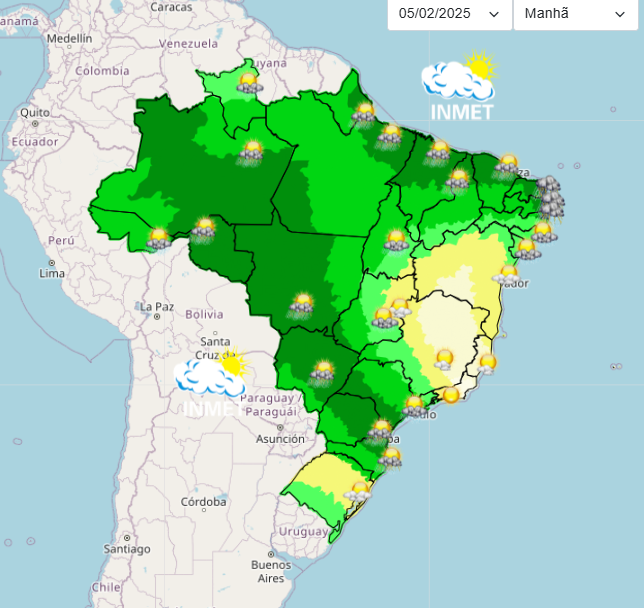 Previsão do tempo para São Paulo nesta quarta-feira, 05