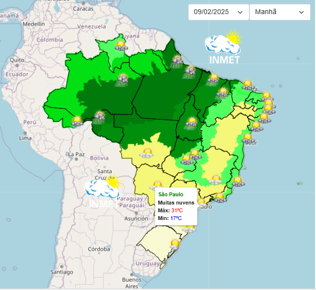 Previsão do tempo para São Paulo neste domingo