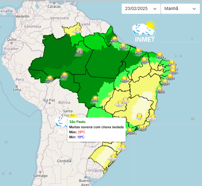 Previsão do tempo para o domingo em São Paulo