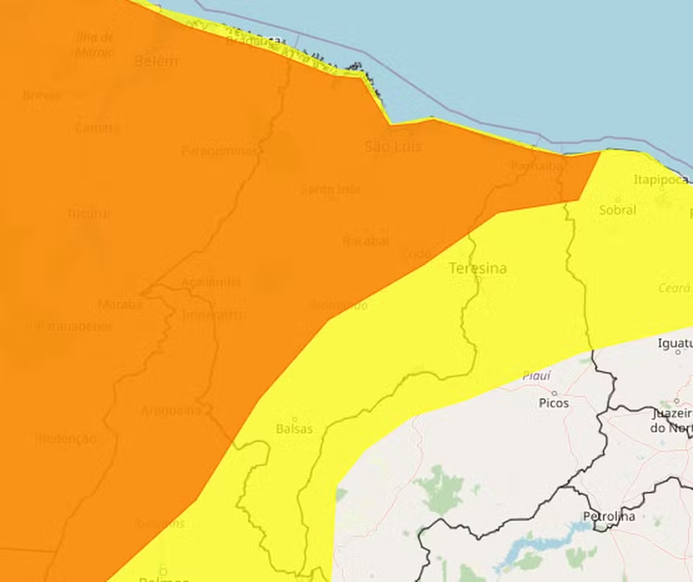 Inmet alerta para chuvas intensas no Maranhão