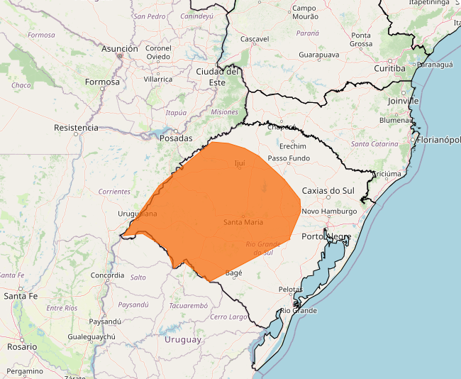 Alerta Inmet para acumulado de chuva no Sul do Brasil