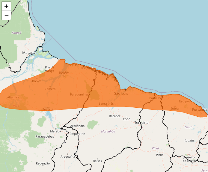 Alerta Inmet para chuvas intensas m várias regiões do Brasil