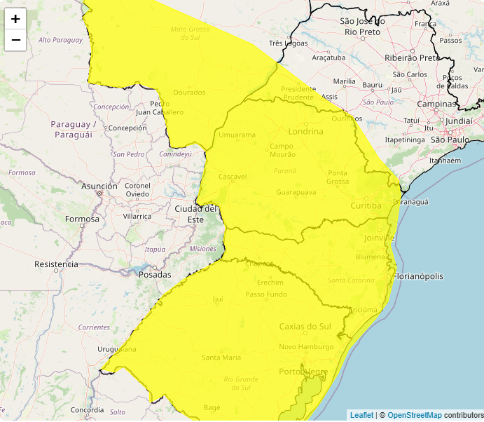 Alerta do Inmet para risco de tempestade até sábado, 29