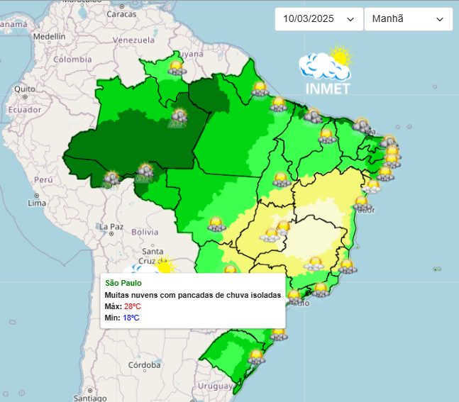 Previsão do tempo para São Paulo nesse início de semana