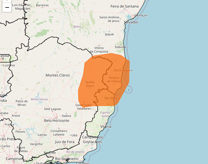 Alerta Inmet de acumulado de chuva entre os dias 18 e 19