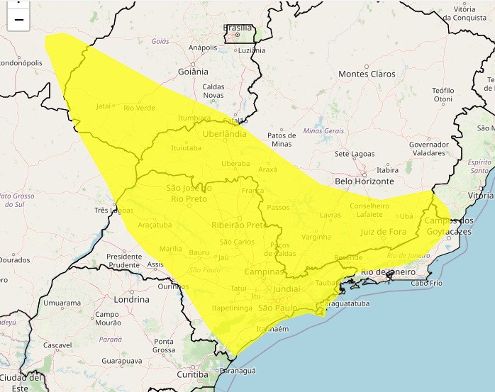 Alerta Inmet de chuvas intensas para várias regiões do Brasil
