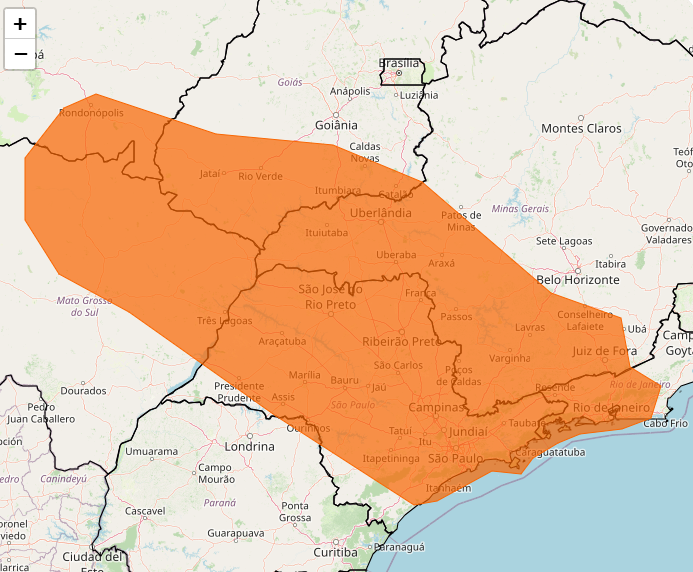 Alerta do Inmet para chuvas intensas no Sudeste e Centro-Oeste