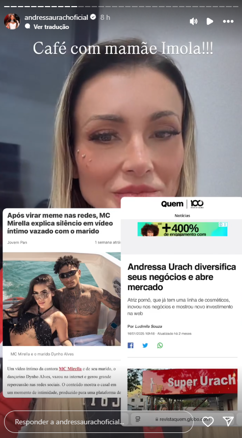 Andressa Urach se compara com MC Mirella