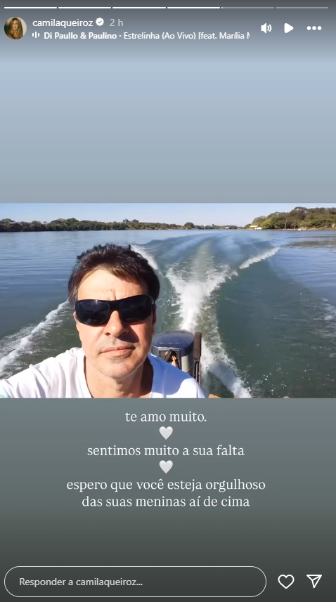 Camila Queiroz publica homenagem ao falecido pai